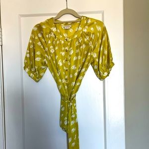 Kate Spade / Chartreuse tie-waist blouse